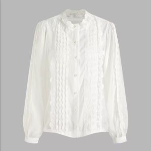 Cider Lace Pearl Button Blouse Size Small